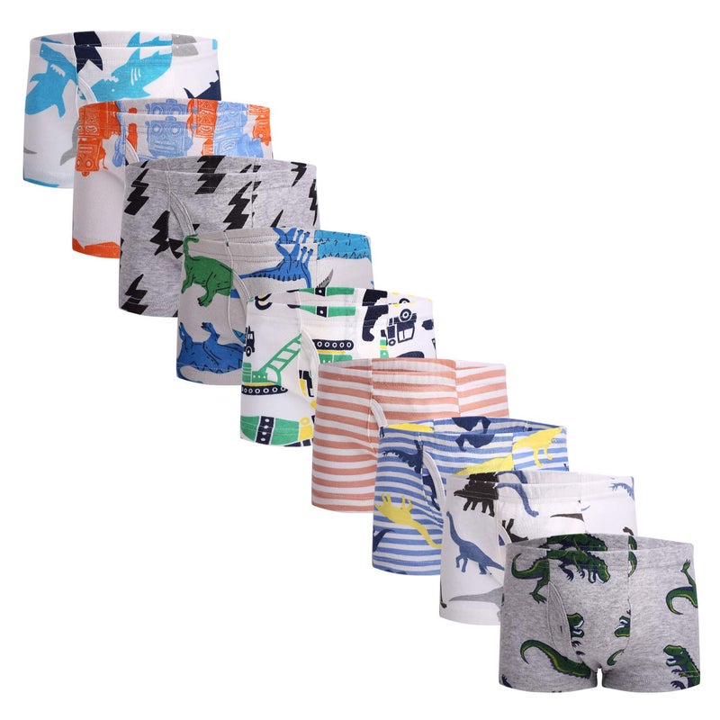 Taxzode Little Boys' Dinosaur Car Boxer Briefs Breathable Comfort Cotton Kids Boys Underwear Panties,9-piece set-2-3T 3-4T 4-5T 5-6years 7-8years 2-3 Years - Image 1